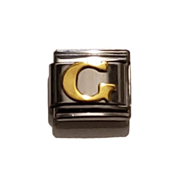 Italian Charm Bracelet Alphabet Letter Link - LETTER "G" - Picture 1 of 1